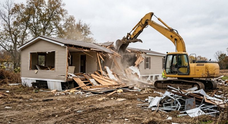 Double Wide Demolition in Houston, TX