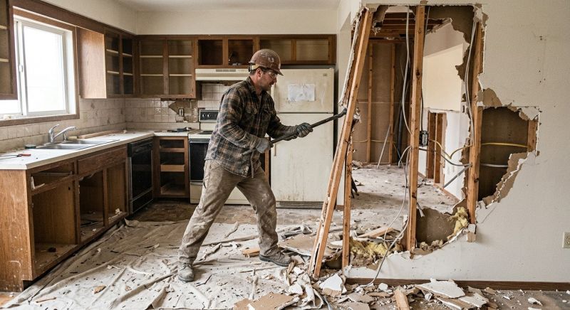 Kitchen Wall Demolition in Sacramento, CA